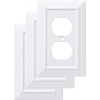 image:imageFranklin Brass Classic Architecture 1Pack Decorative Light Switch Cover Wall Plates Pure White 3Gang Wall Plate Toggle Plate Guards Electrical Outlet Guard W35249PWC3 Count Pack of 1