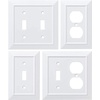 image:imageFranklin Brass Classic Architecture 1Pack Decorative Light Switch Cover Wall Plates Pure White 4Gang Wall Plate Quad Toggle Plate Guards Electrical Outlet Guard W35251PWC3 Count Pack of 1