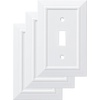 image:imageFranklin Brass Classic Architecture 1Pack Decorative Light Switch Cover Wall Plates Pure White 4Gang Wall Plate Quad Toggle Plate Guards Electrical Outlet Guard W35251PWC3 Count Pack of 1