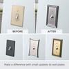 image:imageFranklin Brass Classic Architecture 1Pack Decorative Light Switch Cover Wall Plates Pure White 4Gang Wall Plate Quad Toggle Plate Guards Electrical Outlet Guard W35251PWC3 Count Pack of 1