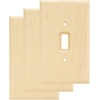 image:imageFranklin Brass Wood Square 3Pack Decorative Light Switch Cover Wall Plates Unfinished Wood 1Gang Wall Plate Toggle Plate Guards Electrical Outlet Guard W10393VUNC3 Pack