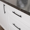 image:imageFranklin Brass 10Pack  Matte Black Cabinet Handles 5116 Inch Hole Center Casual Pulls for Drawers Kitchen Cabinet Door Dressers  Subtle ArchMatte Black