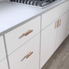 image:imageFranklin Brass 5Pack  Satin Nickel Cabinet Handles 3 Inch Hole Center Modern Pulls for Drawers Kitchen Cabinet Door Dressers  Simple ChamferedBrushed Copper
