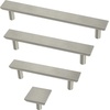 image:imageFranklin Brass 5Pack  Satin Nickel Cabinet Handles 3 Inch Hole Center Modern Pulls for Drawers Kitchen Cabinet Door Dressers  Simple ChamferedBrushed Nickel