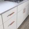image:imageFranklin Brass 5Pack  Satin Nickel Cabinet Handles 3 Inch Hole Center Modern Pulls for Drawers Kitchen Cabinet Door Dressers  Simple ChamferedBrushed Copper