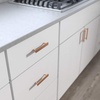 image:imageFranklin Brass 5Pack  Satin Nickel Cabinet Handles 3 Inch Hole Center Modern Pulls for Drawers Kitchen Cabinet Door Dressers  Simple ChamferedBrushed Copper