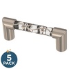 image:imageFranklin Brass Crystal Lace 5Pack Cabinet Handles 3 Hole Center Satin Nickel and Clear Kitchen Drawer Pulls Dresser Furniture Hardware P16310K116B3 76mm