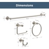 image:imageFranklin Brass Gainesville 4Piece Bathroom Set Satin Gold 18  6 Towel Rack Toilet Paper Holder Hand Towel Holder Hook  4Piece Bath Hardware Accessories Set GNV64SGSatin Nickel