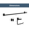 image:imageFranklin Brass Hartwell 3Piece Bathroom Set Matte Black 18  6 Towel Rack Toilet Paper HolderHand Towel Holder Hook  3Piece Bath Hardware Accessories Set HRT63MBMatte Black