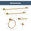 image:imageFranklin Brass Wake 5Piece Bathroom Set Matte Black 18 and 24 Towel Bar Racks Toilet Paper Holder Ring Hook  5pc Accessories  Fixtures WAK65MBBrushed Gold