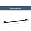 image:imageFranklin Brass Woodruff 1Pack 18 Towel Rack w 6 Extender for Bathroom Matte Black Towel Bar for Bathroom Wall Mounted Towel Holder Rod WDRF26MBMatte Black