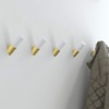 image:imageFranklin Brass Modern Slant 5Pack Single Wall Hooks 1Prong CoatHat Pine WoodWhite Hooks for Hanging Wall Mount Hanger Clothes Purse Bag Towel Organization Decorative Wall Hooks B41615PUWBPure White  Brushed Brass